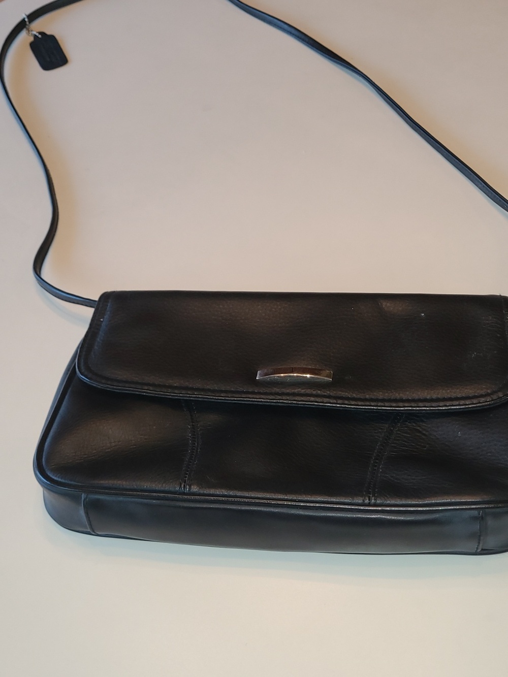 Black Leather Cabin Creek Shoulder Bag